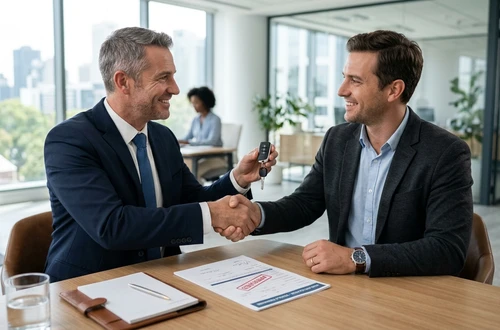 Customer getting answers about their car loan